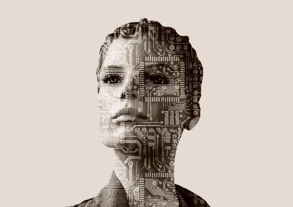 woman with artificial intelligence