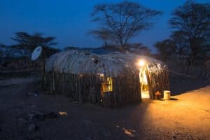 renewable energy on the roof of a hut