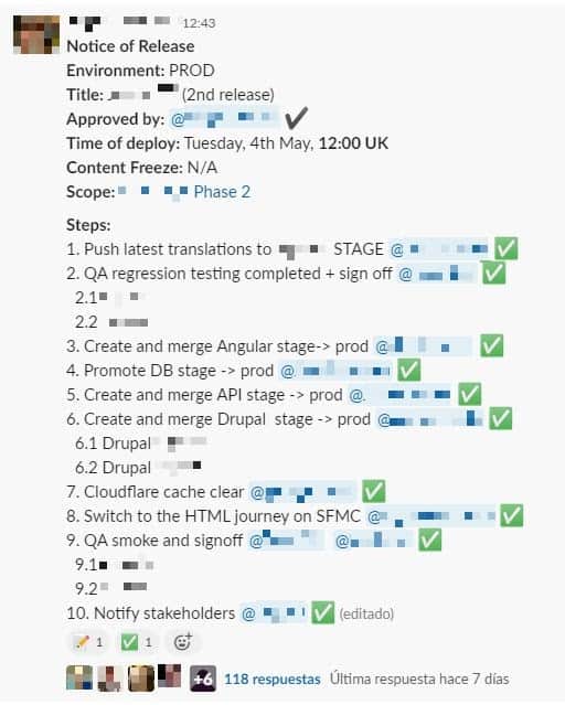 software release board for open tasks