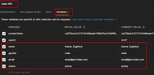 collection variables
