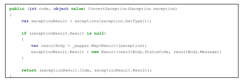 convert exception method on VS
