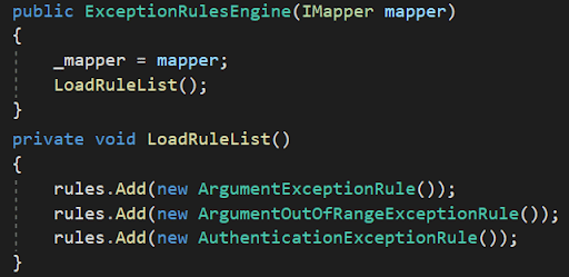 engine class for rule selection