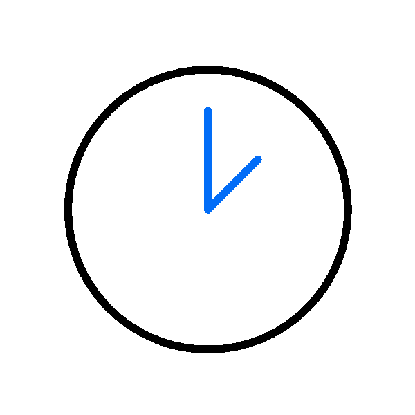 clock with blue arrows