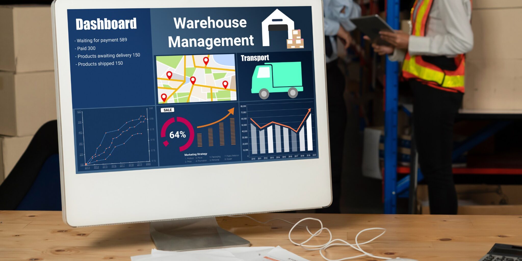 retail logistics software on desktop