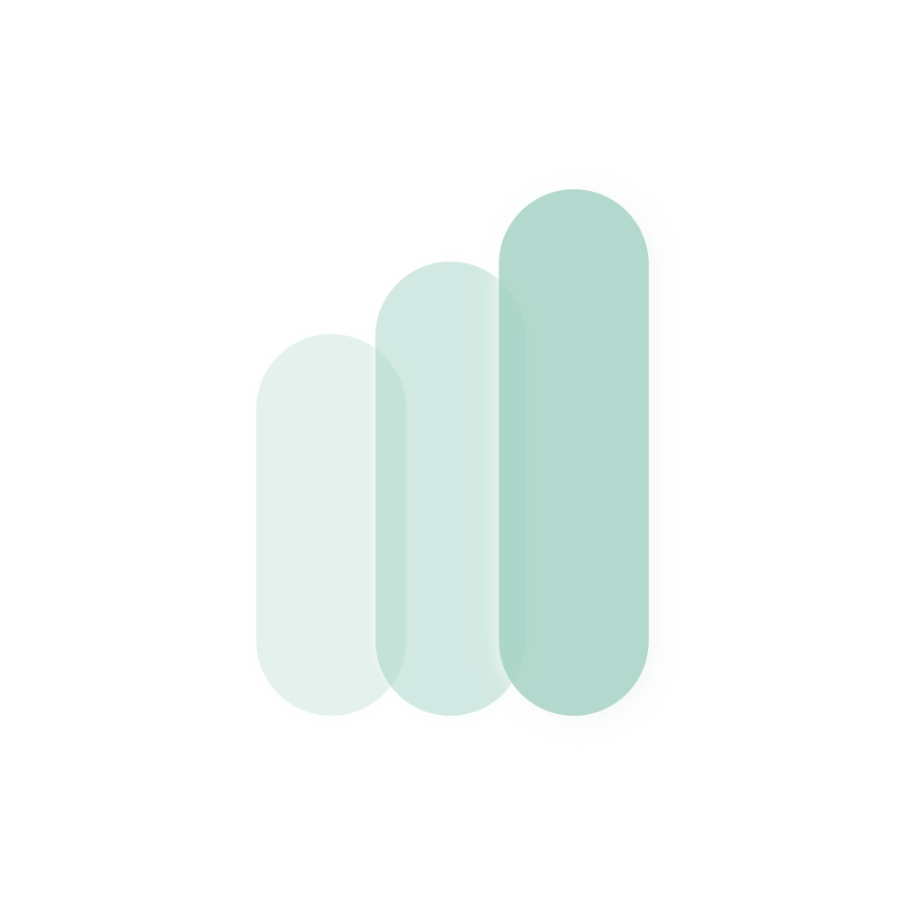 increasing success graph in green glass effect