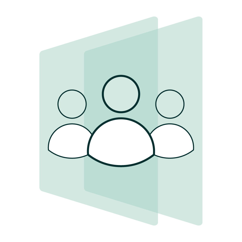 team icon over green glass panels